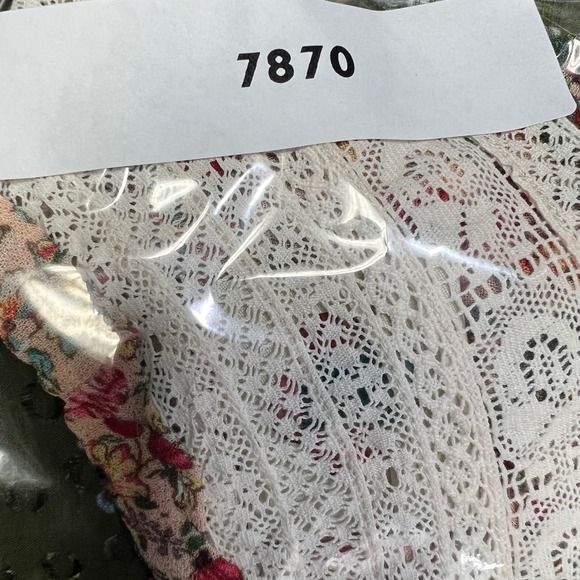 FARM Rio Patchwork Floral Smocked Neck Long Sleeve Blouse Sz S Boho Cottagecore - Picture 13 of 13